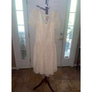 Women's Jane Schaffhausen Petite White Lace Dress Size 2